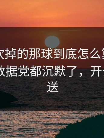 公牛被吹掉的那球到底怎么算？全场哗然，数据党都沉默了，开云app推送