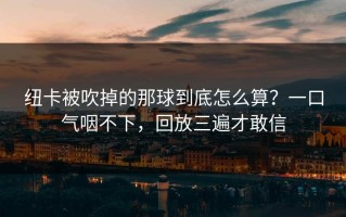 纽卡被吹掉的那球到底怎么算？一口气咽不下，回放三遍才敢信