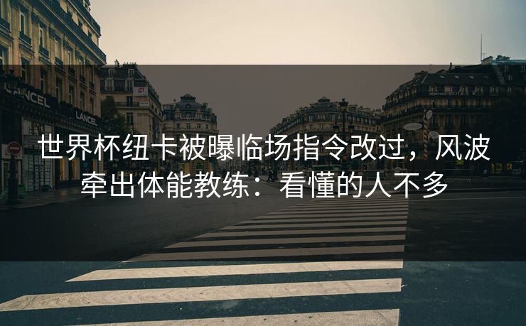 世界杯纽卡被曝临场指令改过，风波牵出体能教练：看懂的人不多-第1张图片-开云体育中国体育官网 - 联赛资讯