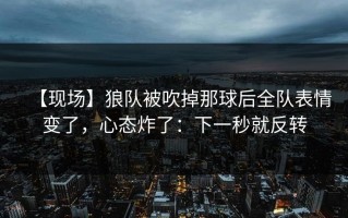 【现场】狼队被吹掉那球后全队表情变了，心态炸了：下一秒就反转