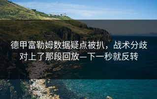 德甲富勒姆数据疑点被扒，战术分歧对上了那段回放—下一秒就反转
