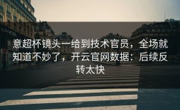 意超杯镜头一给到技术官员，全场就知道不妙了，开云官网数据：后续反转太快
