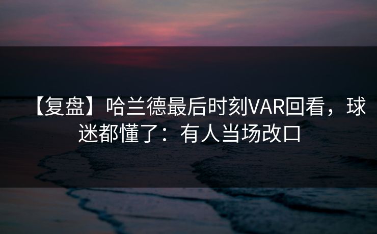 【复盘】哈兰德最后时刻VAR回看，球迷都懂了：有人当场改口
